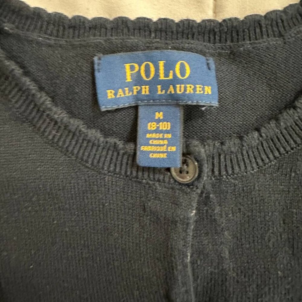 Girls Ralph Lauren Polo Cardigan Black Sparkle Sweater 8-10 years M - Picture 3 of 3